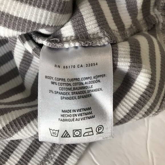 Anthropologie Postmark Grey & White Striped Square Neck Top Size XS - Picture 10 of 10